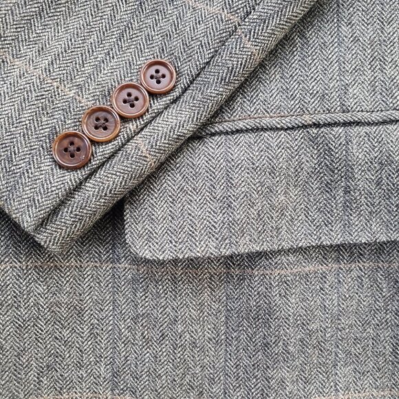 Canali 13320 Brown Windowpane Blazer Men's 60L IT (50L US) - Picture 1 of 13